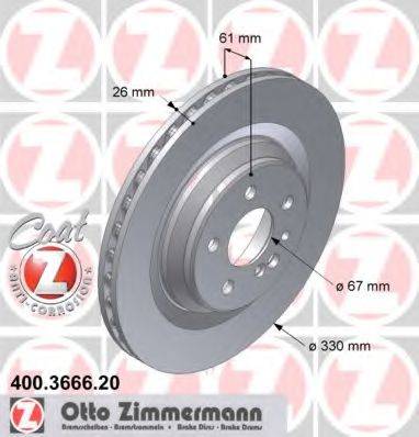 Тормозной диск ZIMMERMANN 400.3666.20