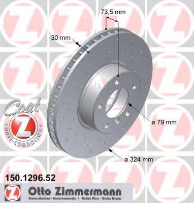гальмівний диск ZIMMERMANN 150.1296.52