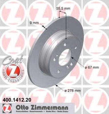 ZIMMERMANN 400141220 Тормозной диск