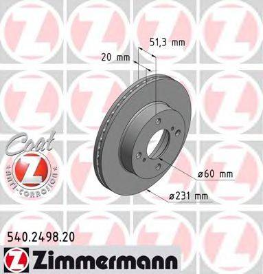ZIMMERMANN 540249820 Тормозной диск