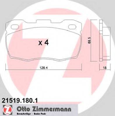 ZIMMERMANN 215191801 Комплект тормозных колодок, дисковый тормоз