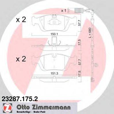 ZIMMERMANN 232871752 Комплект тормозных колодок, дисковый тормоз