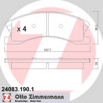 Комплект гальмівних колодок, дискове гальмо ZIMMERMANN 24083.190.1