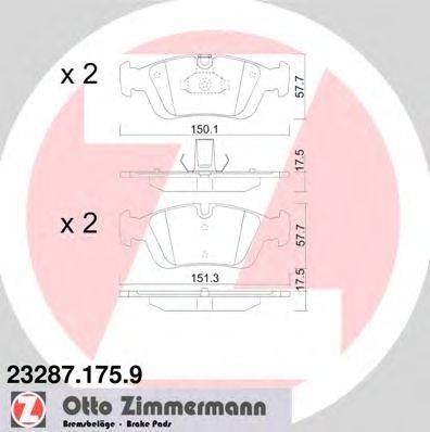 ZIMMERMANN 232871759 Комплект тормозных колодок, дисковый тормоз