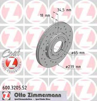 Тормозной диск ZIMMERMANN 600.3205.52