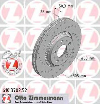 гальмівний диск ZIMMERMANN 610.3702.52