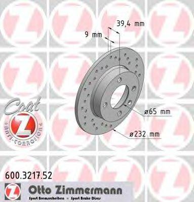 ZIMMERMANN 600321752 гальмівний диск