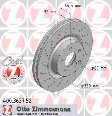 ZIMMERMANN 400363752 Тормозной диск