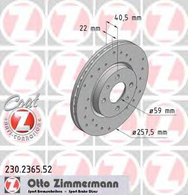 гальмівний диск ZIMMERMANN 230.2365.52