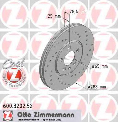 ZIMMERMANN 600320252 гальмівний диск