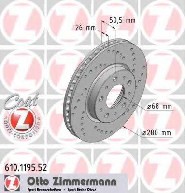 ZIMMERMANN 610119552 Тормозной диск