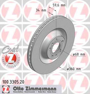ZIMMERMANN 100330520 Тормозной диск