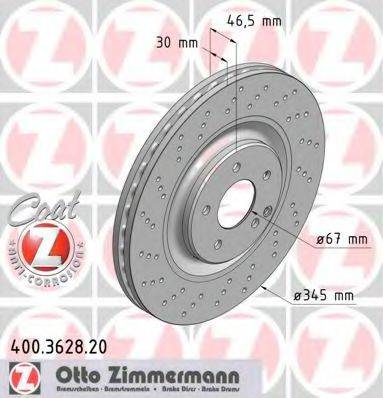 ZIMMERMANN 400362820 гальмівний диск