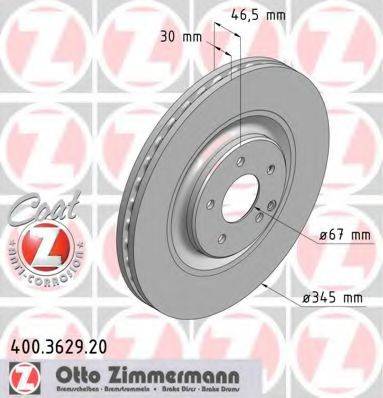 гальмівний диск ZIMMERMANN 400.3629.20