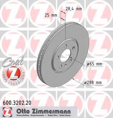 гальмівний диск ZIMMERMANN 600.3202.20