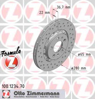 гальмівний диск ZIMMERMANN 100.1234.70