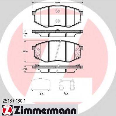 ZIMMERMANN 251871801 Комплект тормозных колодок, дисковый тормоз