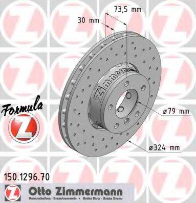 гальмівний диск ZIMMERMANN 150.1296.70