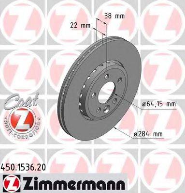 ZIMMERMANN 450153620 Тормозной диск
