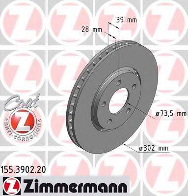 Тормозной диск ZIMMERMANN 155.3902.20