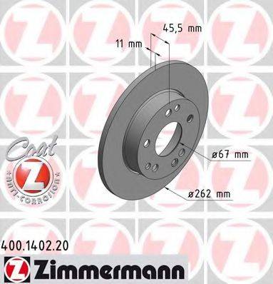 ZIMMERMANN 400140220 Тормозной диск