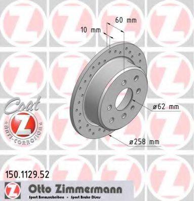 гальмівний диск ZIMMERMANN 150.1129.52