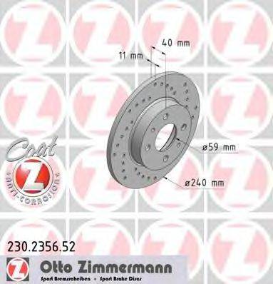 ZIMMERMANN 230235652 Тормозной диск