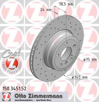 ZIMMERMANN 150345152 Тормозной диск