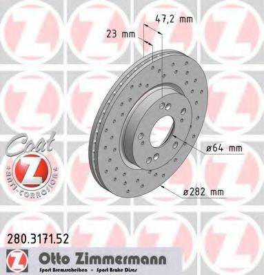 ZIMMERMANN 280317152 гальмівний диск