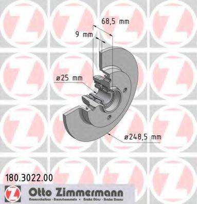 ZIMMERMANN 180302200 гальмівний диск