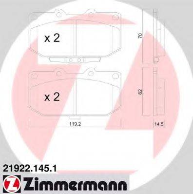 ZIMMERMANN 219221451 Комплект тормозных колодок, дисковый тормоз