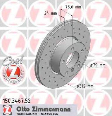 ZIMMERMANN 150346752 Тормозной диск