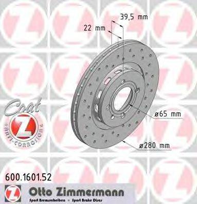 ZIMMERMANN 600160152 Тормозной диск