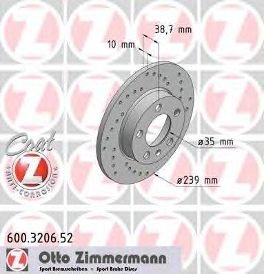 Тормозной диск ZIMMERMANN 600.3206.52