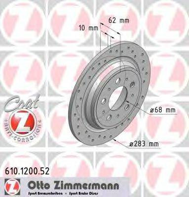 гальмівний диск ZIMMERMANN 610.1200.52