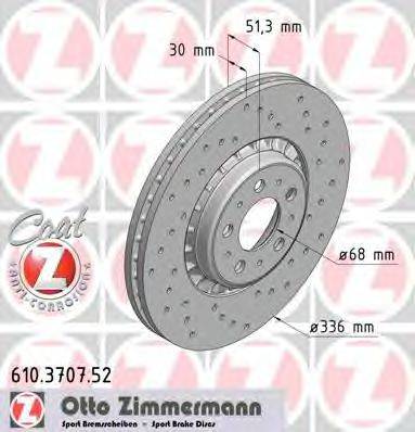 ZIMMERMANN 610370752 Тормозной диск