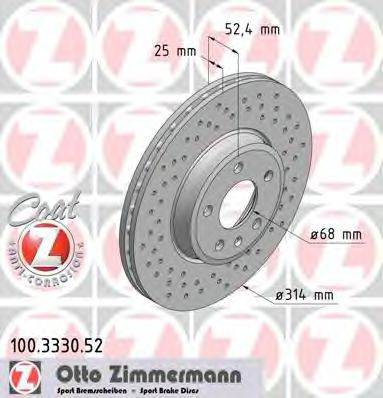 ZIMMERMANN 100333052 Тормозной диск
