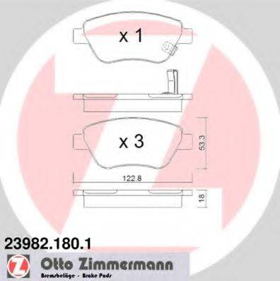 ZIMMERMANN 239821801 Комплект тормозных колодок, дисковый тормоз