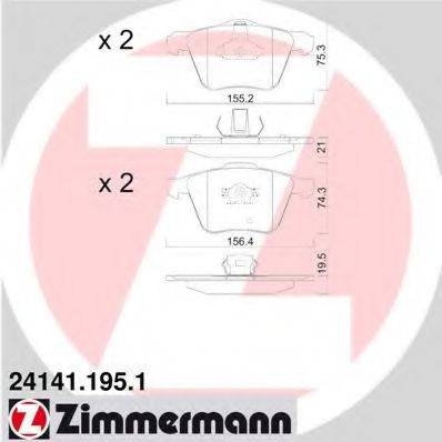ZIMMERMANN 241411951 Комплект тормозных колодок, дисковый тормоз