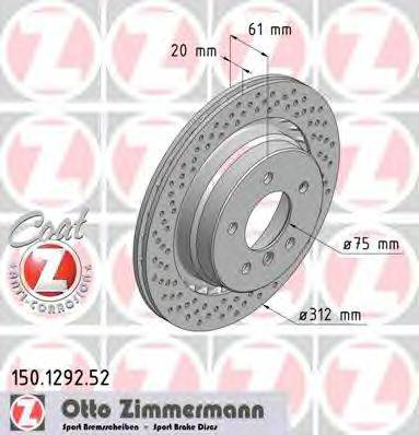 Тормозной диск ZIMMERMANN 150.1292.52