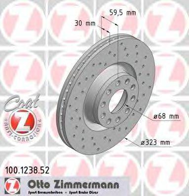 гальмівний диск ZIMMERMANN 100.1238.52
