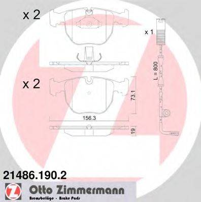 ZIMMERMANN 214861902 Комплект тормозных колодок, дисковый тормоз