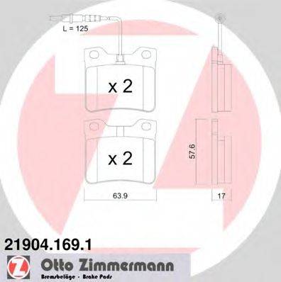 ZIMMERMANN 219041691 Комплект тормозных колодок, дисковый тормоз