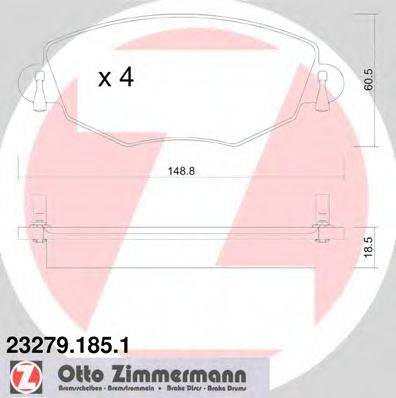 ZIMMERMANN 232791851 Комплект гальмівних колодок, дискове гальмо