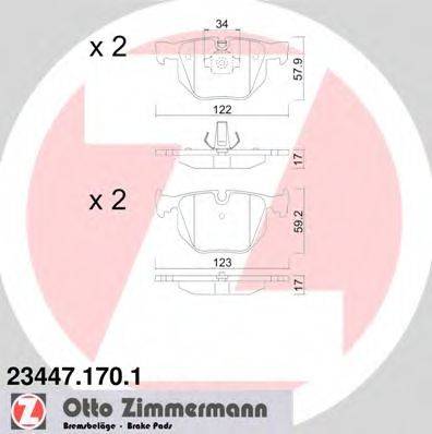 ZIMMERMANN 234471701 Комплект тормозных колодок, дисковый тормоз