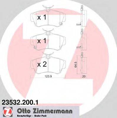 Комплект тормозных колодок, дисковый тормоз ZIMMERMANN 23532.200.1