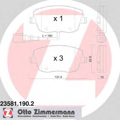 ZIMMERMANN 235811902 Комплект тормозных колодок, дисковый тормоз