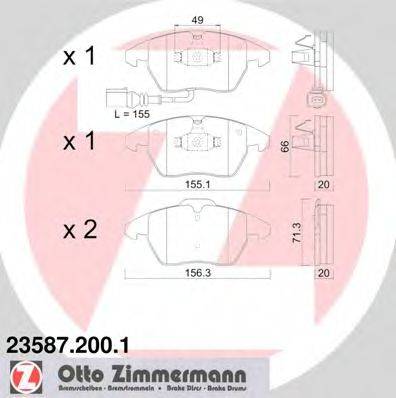 ZIMMERMANN 235872001 Комплект тормозных колодок, дисковый тормоз