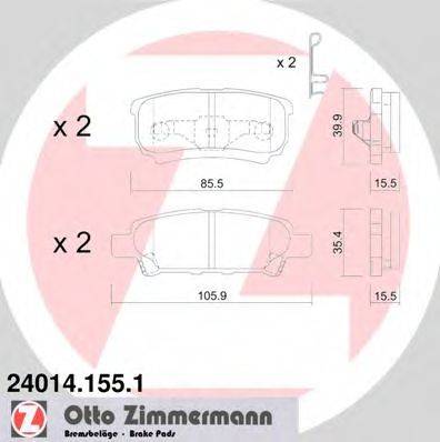 ZIMMERMANN 240141551 Комплект тормозных колодок, дисковый тормоз