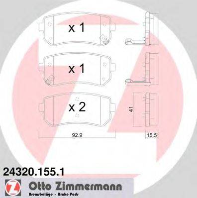 ZIMMERMANN 243201551 Комплект тормозных колодок, дисковый тормоз